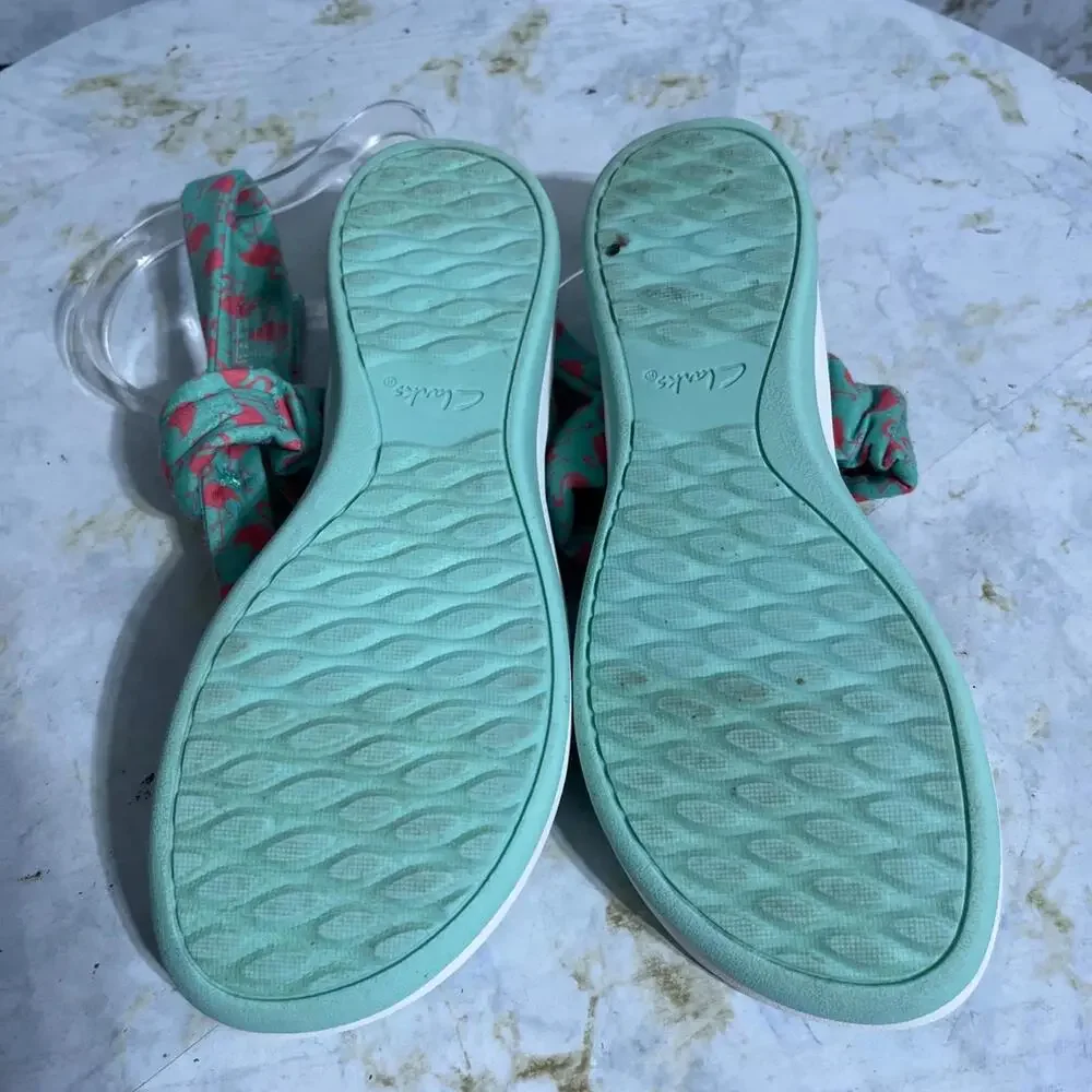 Clarks Arla Nicole Women's Size 9.5 Wide Shoes Green Comfort Slingback Sandals - Picture 9 of 12